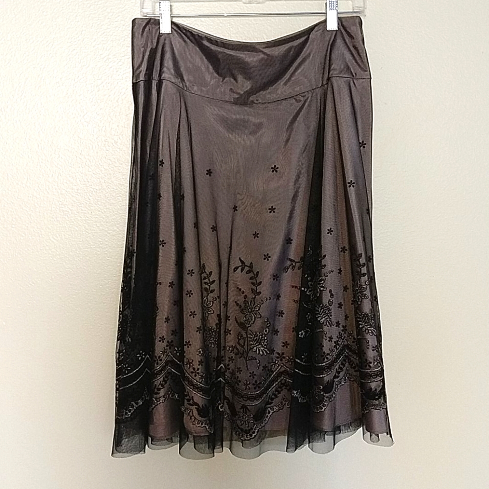 Holiday Black/Silver Midi Skirt (S03)